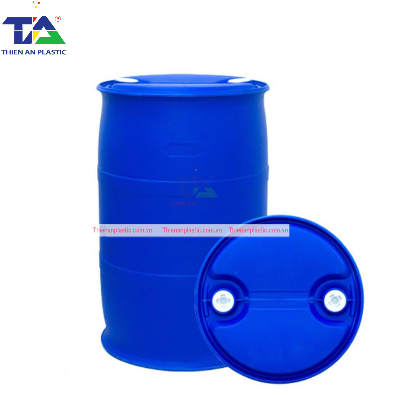 Thùng Phuy Nhựa 220 Lít Nắp Nhỏ (KT: Ø585 x H935 mm)