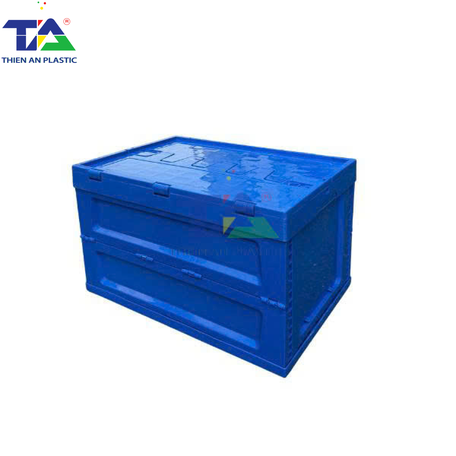 Thùng Nhựa Có Nắp Xếp Gọn (KT: 600 x 400 x 350mm)