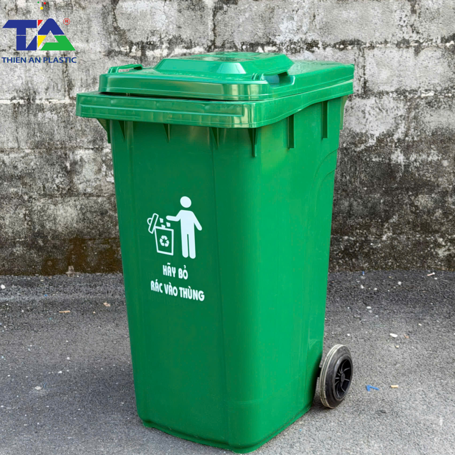 Thùng Rác Công Cộng 240 Lít Dày (KT: 730 x 580 x 1070mm)