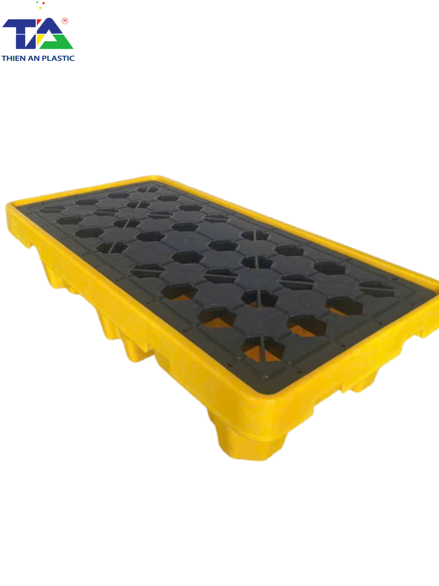 Pallet Nhựa Chống Tràn 2 Phuy Cao (KT: 1300 x 680 x 300mm)