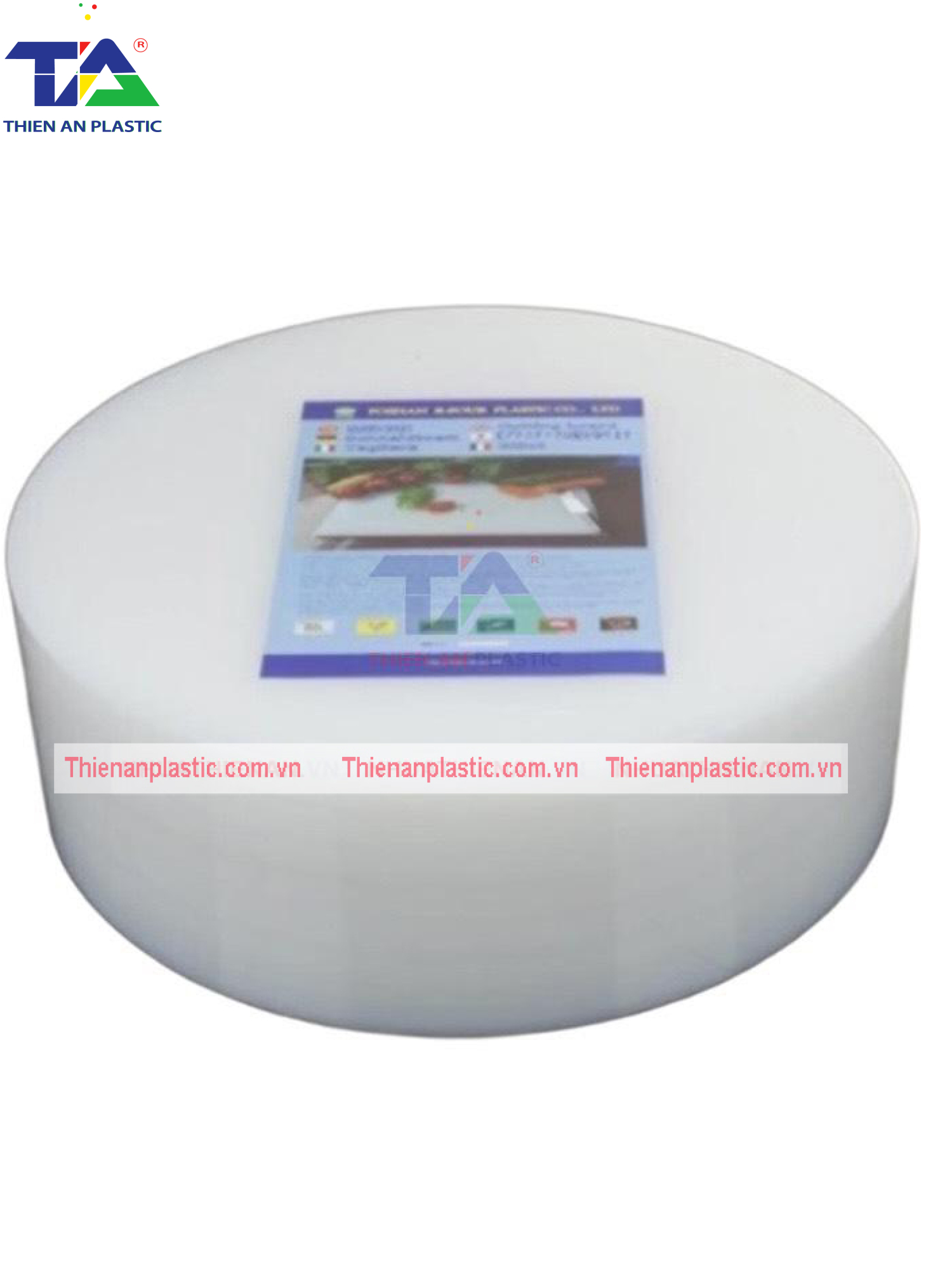 Thớt Nhựa Tròn Chặt Thịt (KT: Ø400 x 100 mm)