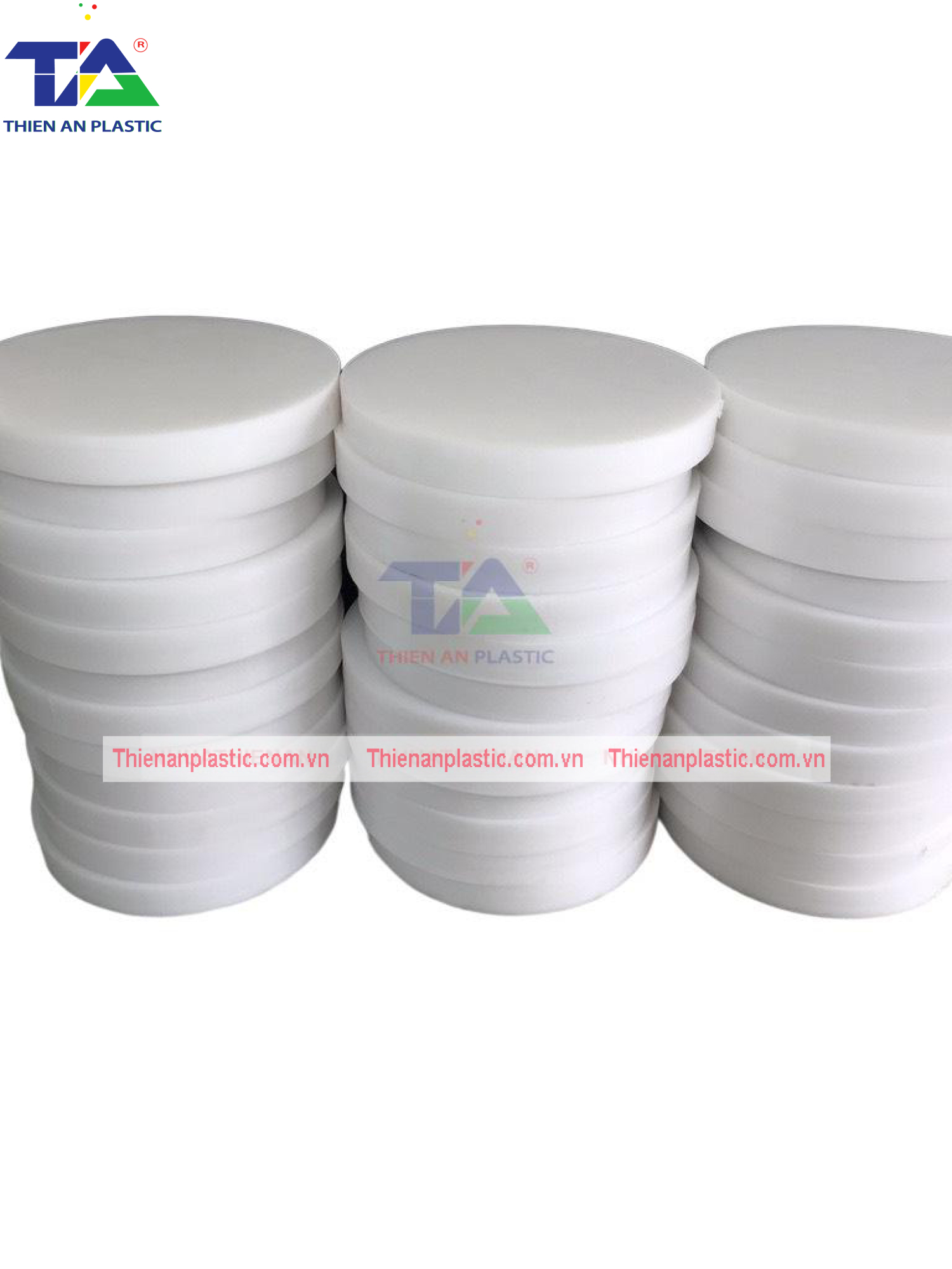 Thớt Nhựa PE Tròn (KT: Ø400 x 50 mm)