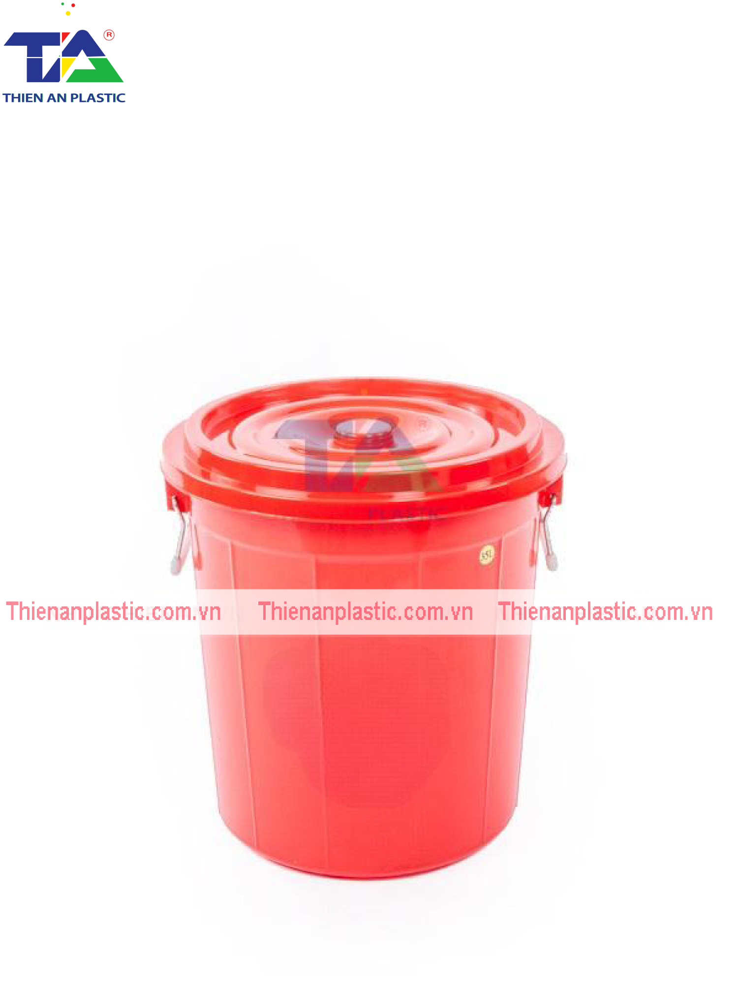 Thùng Tròn Có Nắp 60L (KT: 490 x 490 x H520 mm)