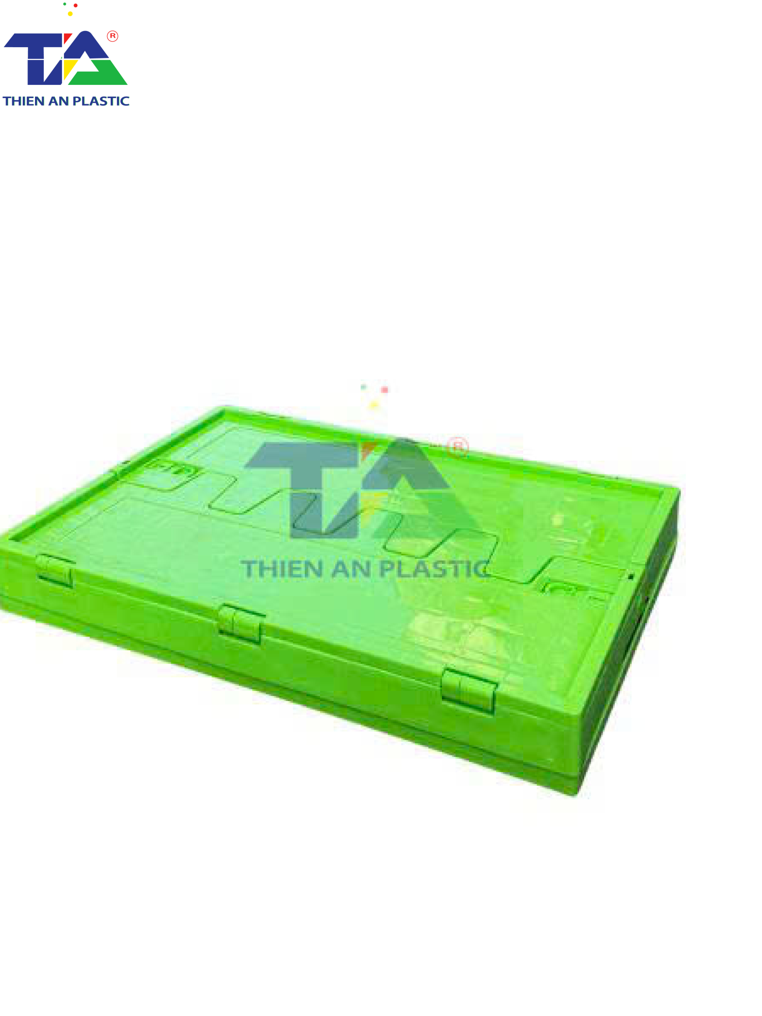 Thùng Nhựa Có Nắp Xếp Gọn (KT: 600 x 400 x 350mm)