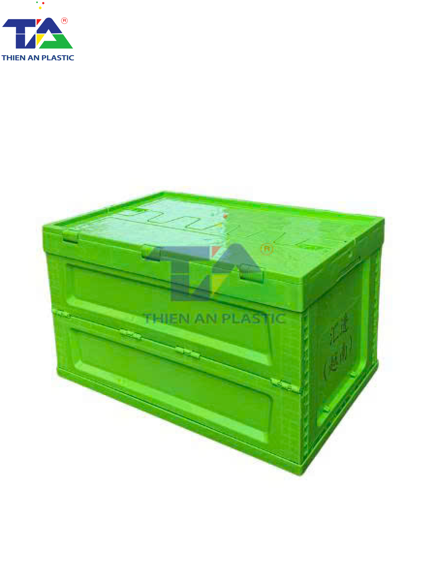 Thùng Nhựa Có Nắp Xếp Gọn (KT: 600 x 400 x 350mm)