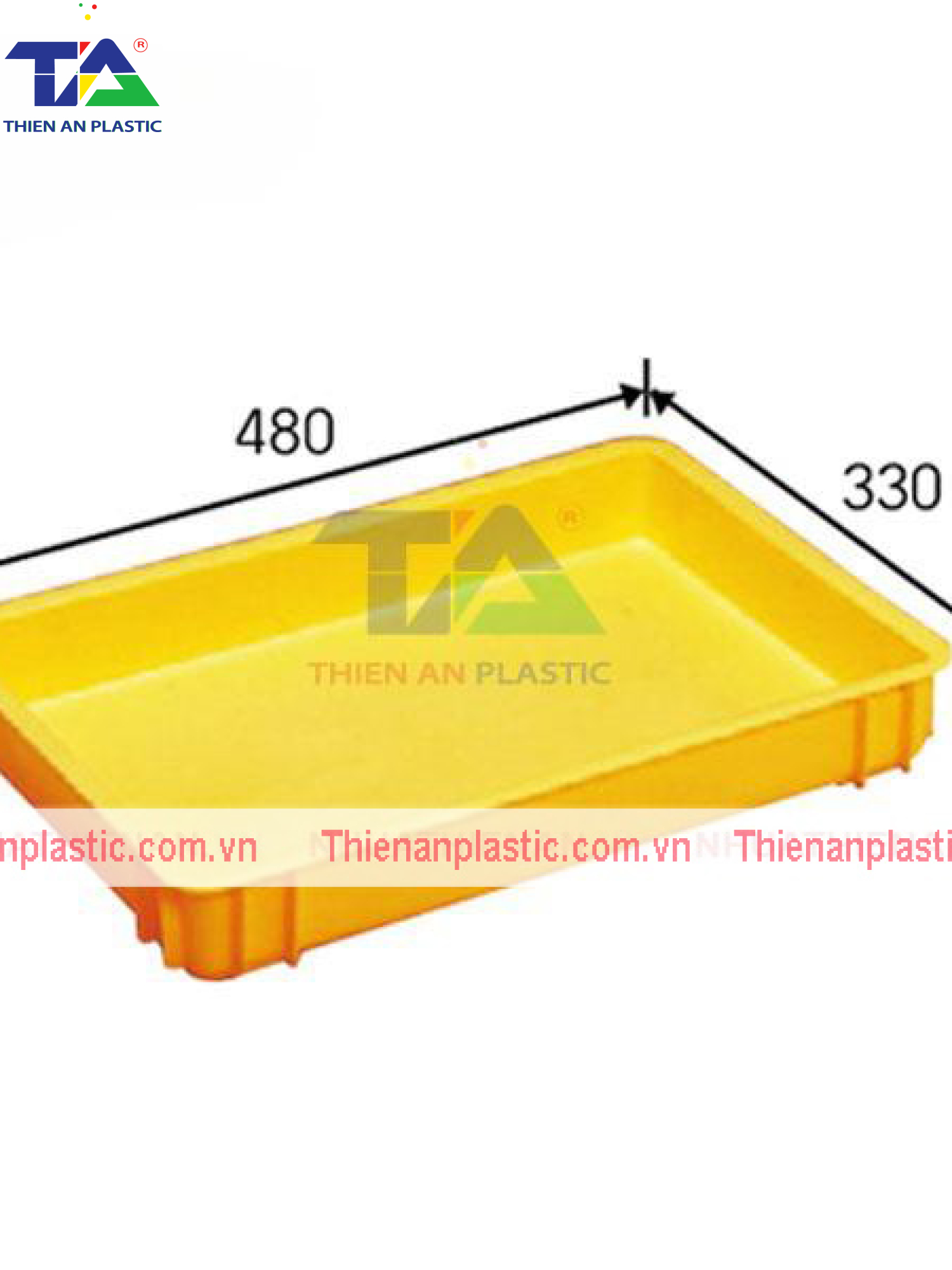 Thùng Nhựa Đặc NMP 302 (KT: 483 x 333 x 70mm)