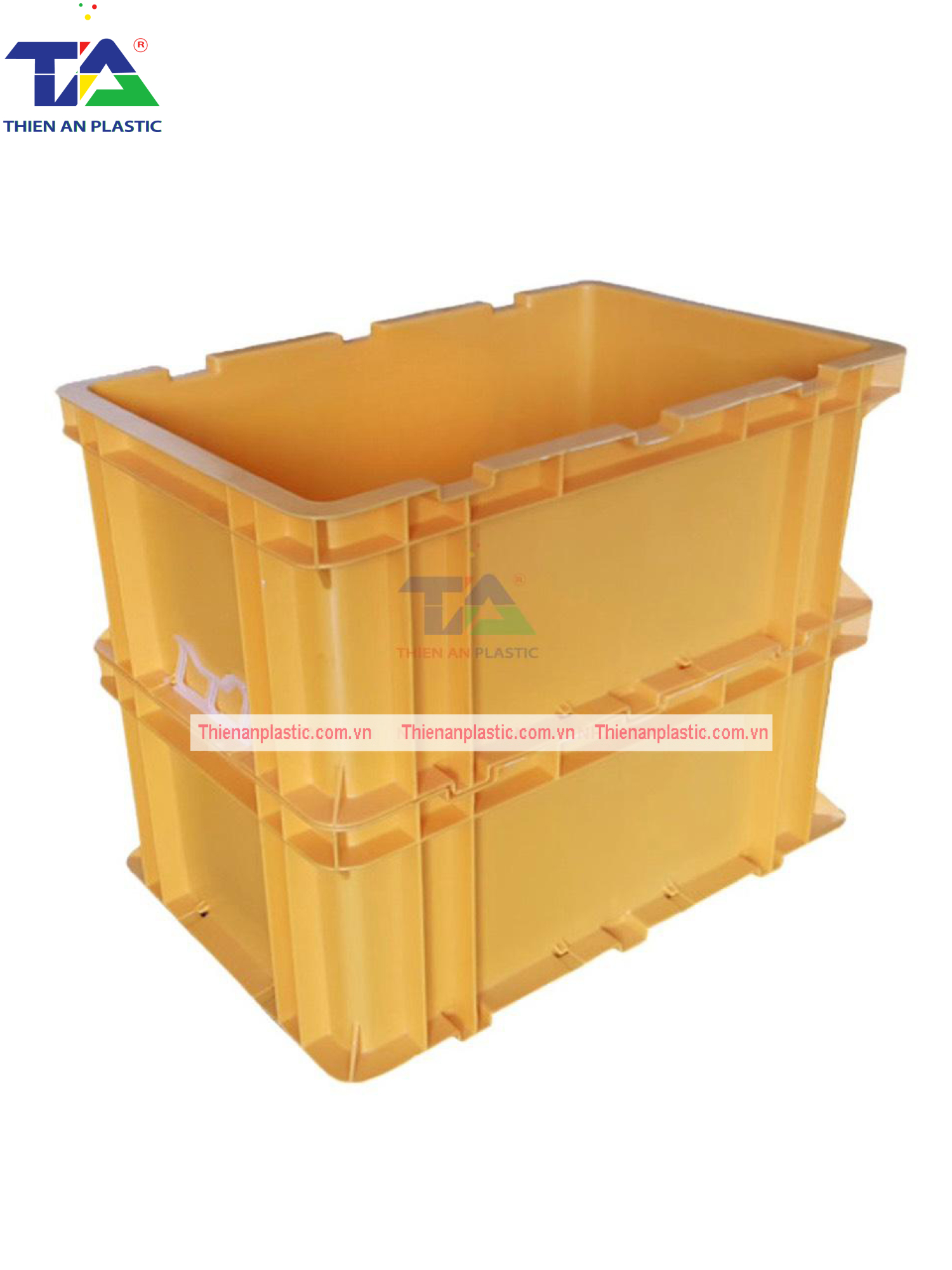 Thùng Nhựa Đặc NTC 602 (KT: 600 x 400 x 240mm)
