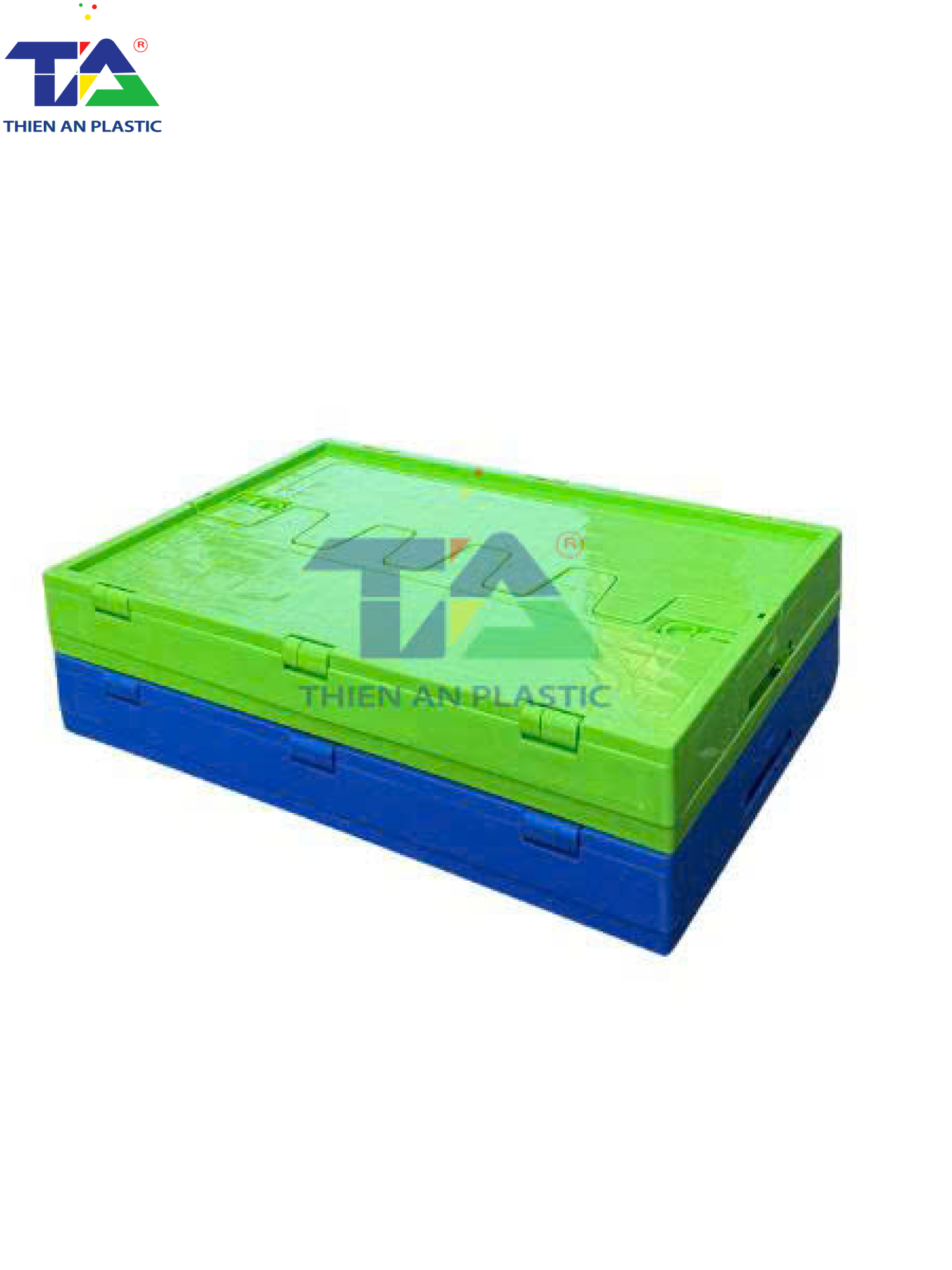 Thùng Nhựa Có Nắp Xếp Gọn (KT: 600 x 400 x 350mm)