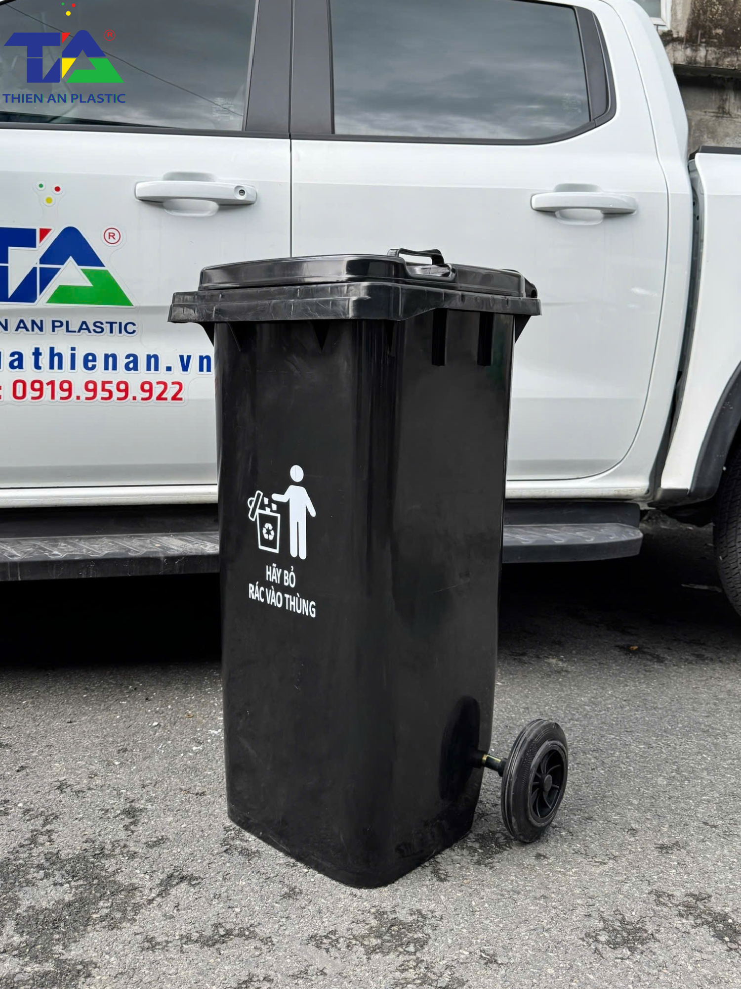 Thùng Rác Công Cộng 120 Lít (KT: 540 x 470 x 930mm)