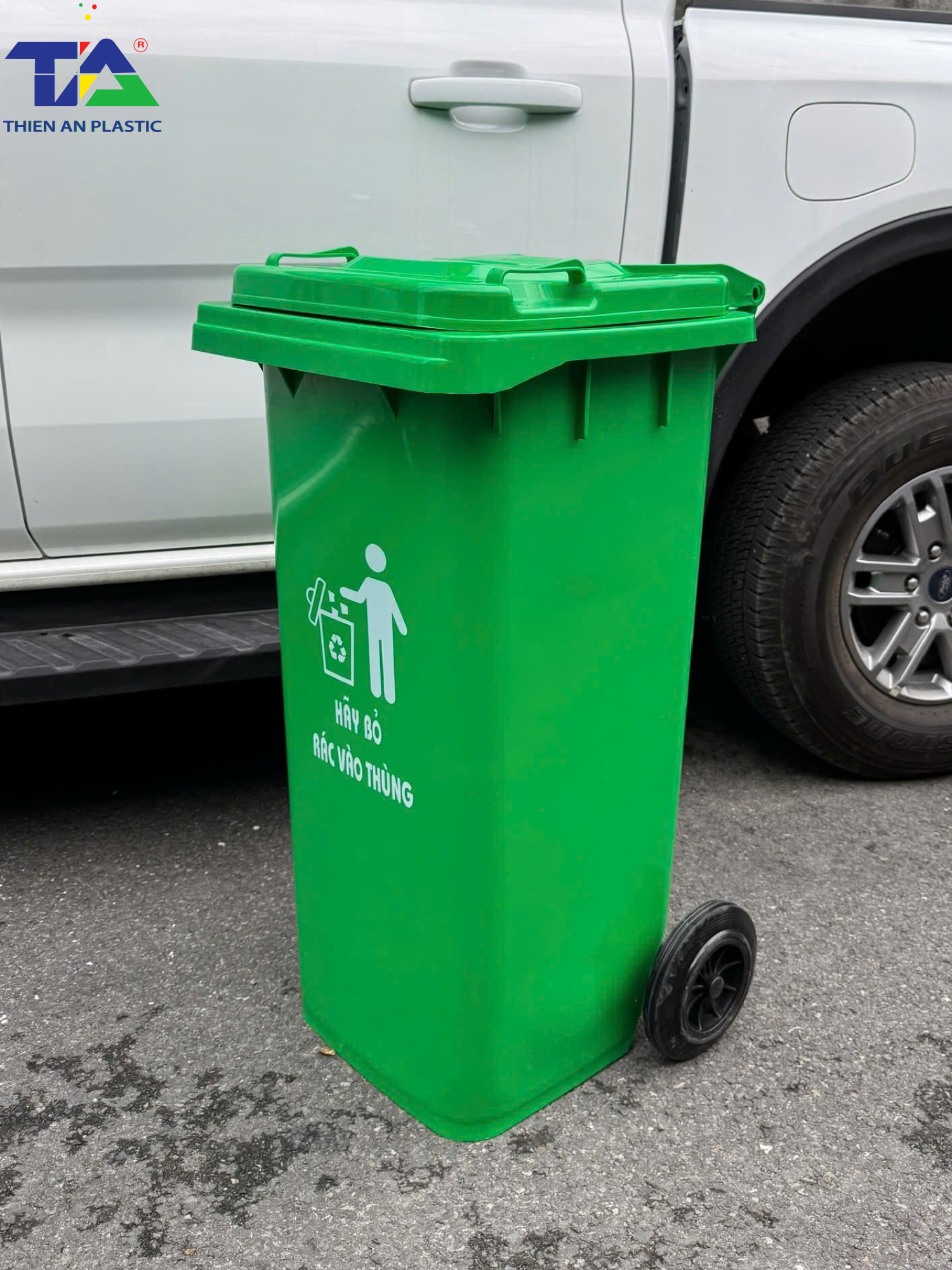 Thùng Rác Công Cộng 120 Lít (KT: 540 x 470 x 930mm)