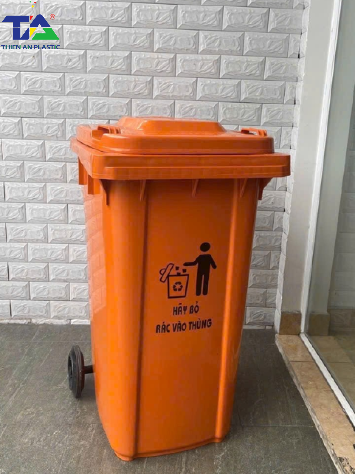 Thùng Rác Công Cộng 240 Lít Dày (KT: 730 x 580 x 1070mm)