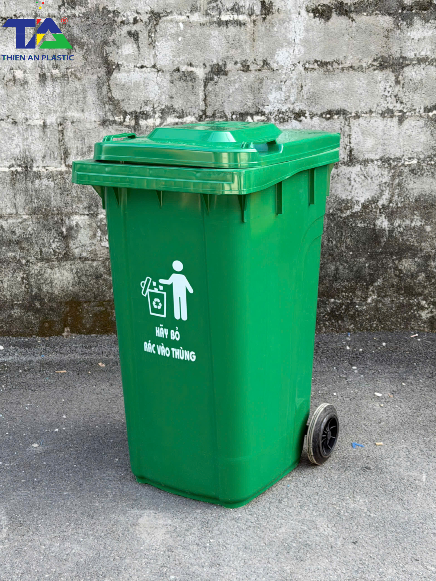 Thùng Rác Công Cộng 240 Lít Dày (KT: 730 x 580 x 1070mm)