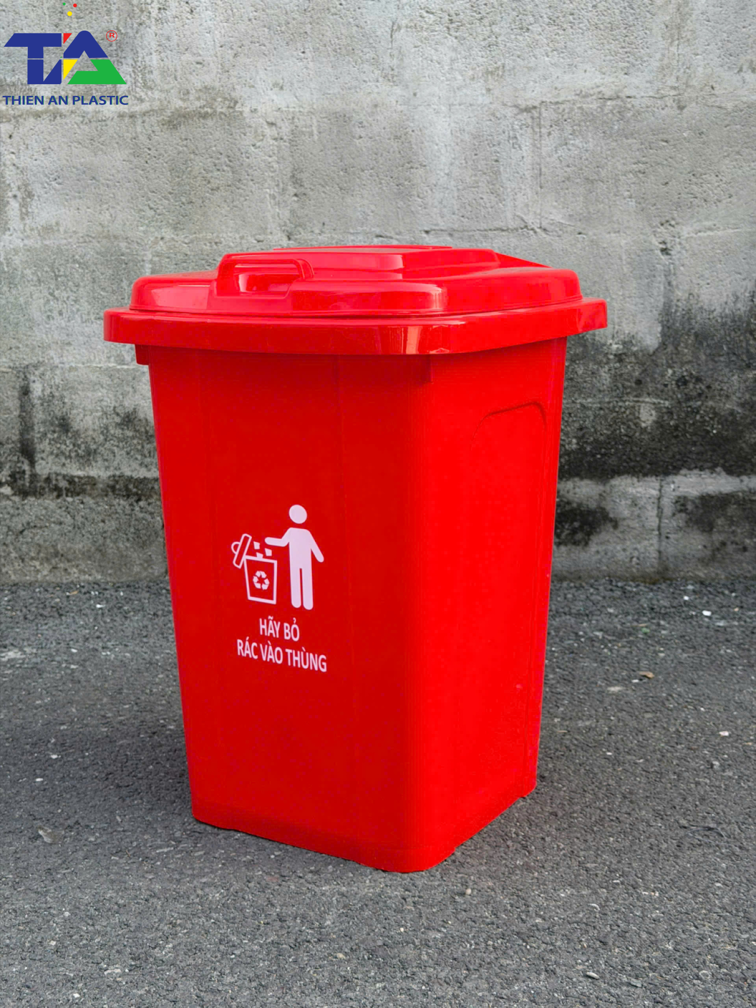 Thùng Rác Công Cộng 60 Lít (KT: 470 x 420 x 660mm)
