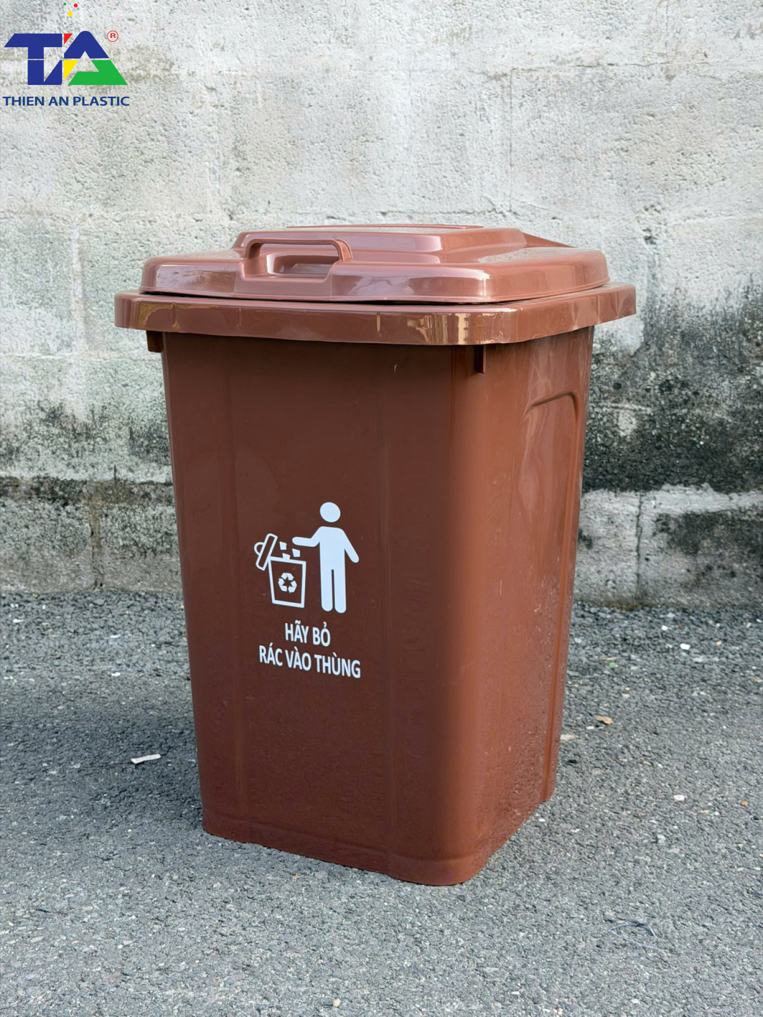 Thùng Rác Công Cộng 60 Lít (KT: 470 x 420 x 660mm)