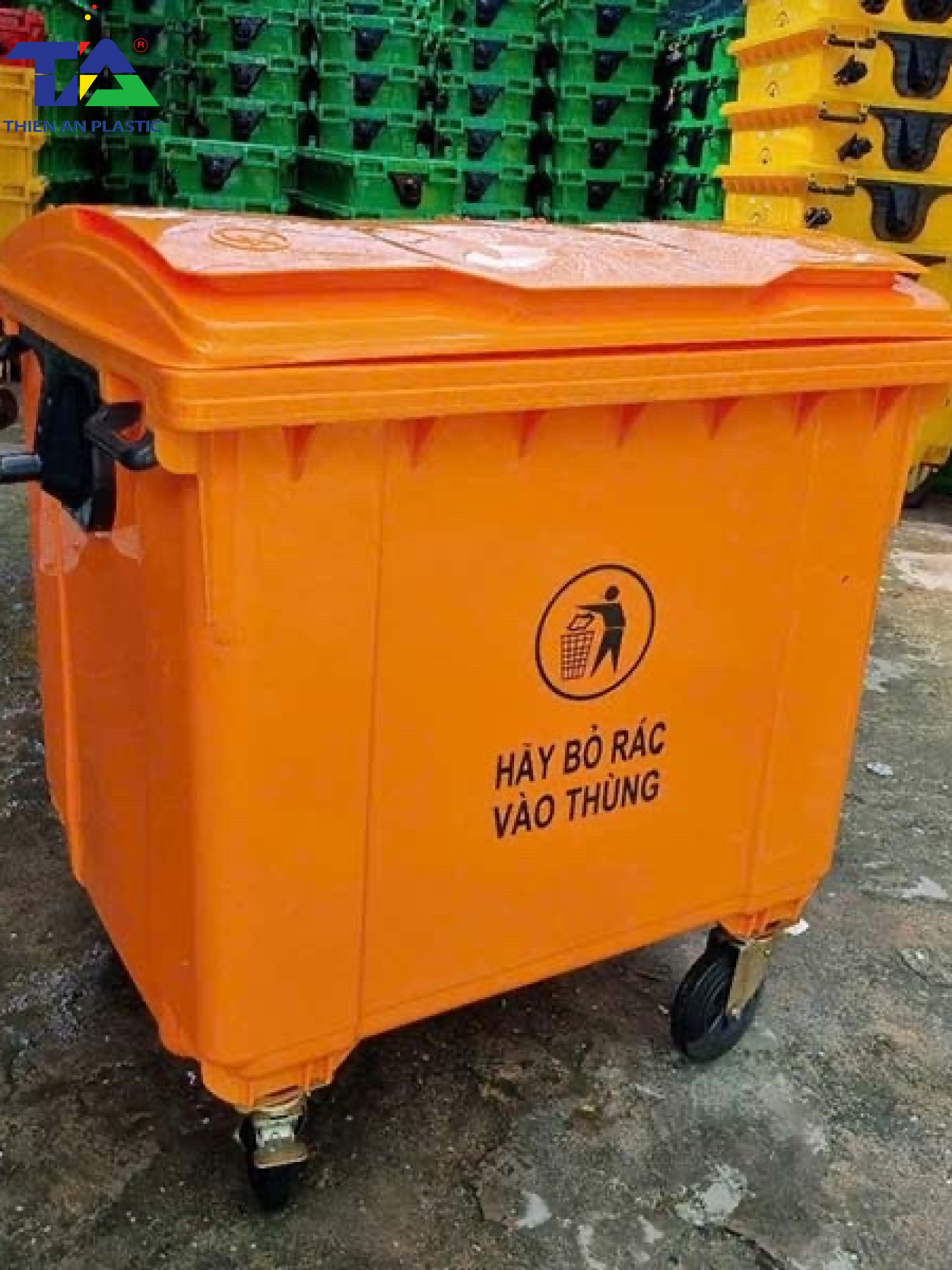 Thùng Rác Công Cộng 660 Lít (KT: 1350 x 830 x 1110mm)