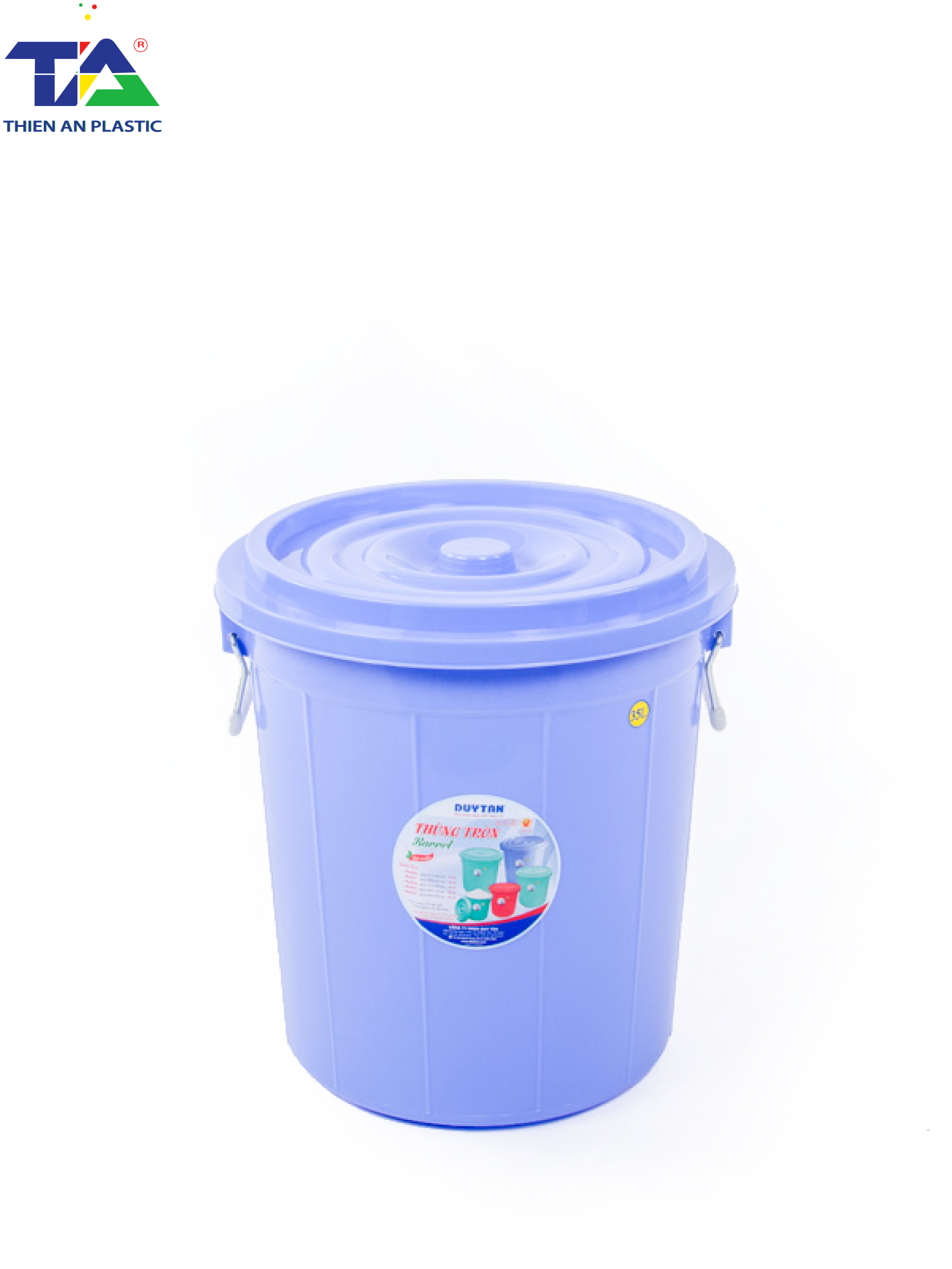 Thùng Tròn Có Nắp 35L (KT: 390 x 390 x H415 mm)