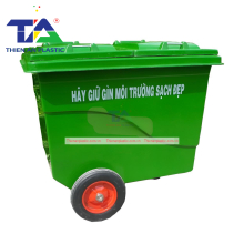 Thùng Rác Composite 1000 Lít 3 Bánh Đúc (1520 x 1060 x 1150mm)