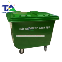 Thùng Rác Composite 1000 Lít 4 Bánh Xe (1520 x 1060 x 1150mm)