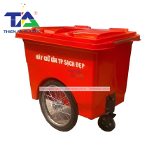 Thùng Rác Composite 660 Lít 3 Bánh Hơi (1350 x 900 x 1150mm)