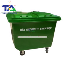 Thùng Rác Composite 660 Lít 4 Bánh Xe (1350 x 900 x 1150mm)