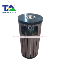 Thùng Rác Giả Gỗ Hình Tròn