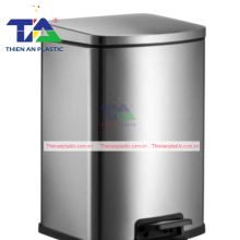 Thùng Rác Inox Đạp Chân Vuông 12 Lít