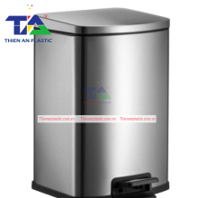 Thùng Rác Inox Đạp Chân Vuông 16 Lít