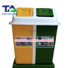 Thùng Rác Phân Loại 2 Ngăn Composite (740 x 450 x 740mm)