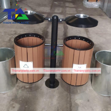 Thùng Rác Treo Đôi Giả Gỗ