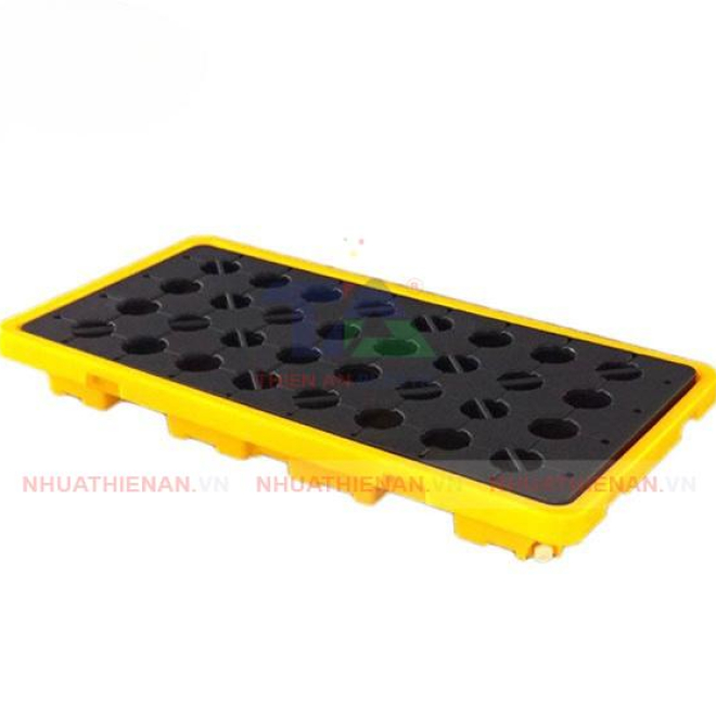 Pallet Nhựa Chống Tràn 2 Phuy Thấp
