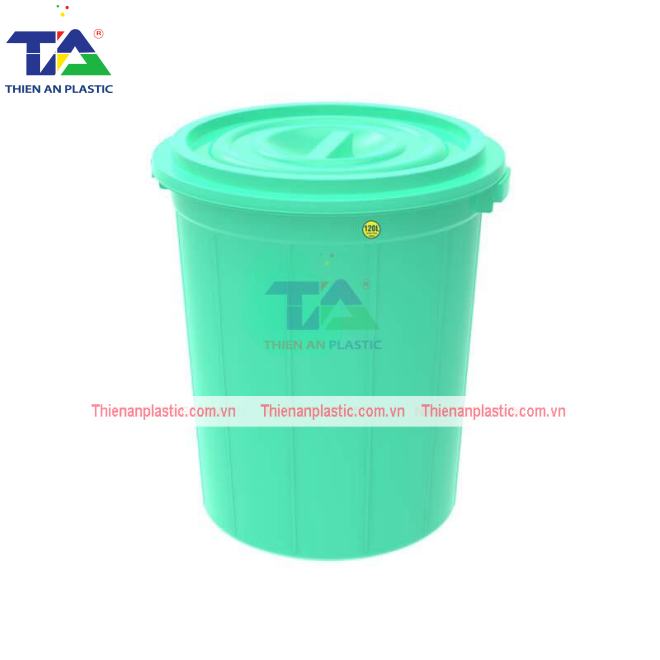 Thùng Nhựa Tròn Có Nắp 60L