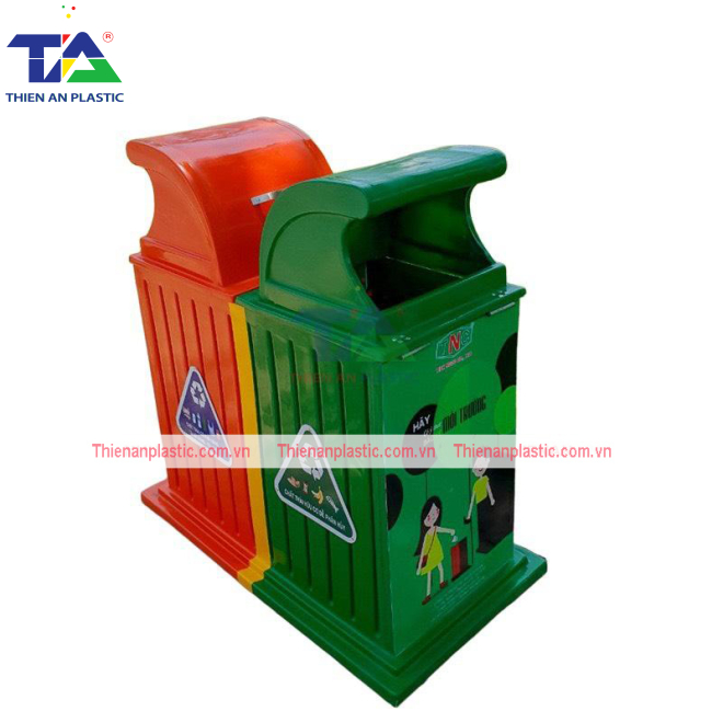 Thùng Rác Ngoài Trời 2 Ngăn