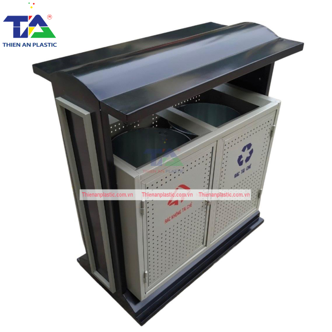 Thùng Rác Ngoài Trời 2 Ngăn