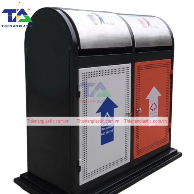 Thùng Rác Ngoài Trời 2 Ngăn