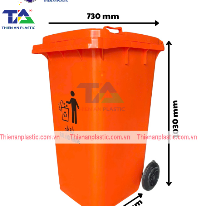 Thùng Rác Nhựa 240 Lít