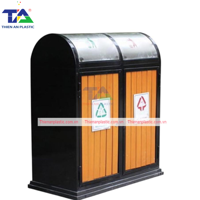 Thùng Rác Giả Gỗ 2 Ngăn