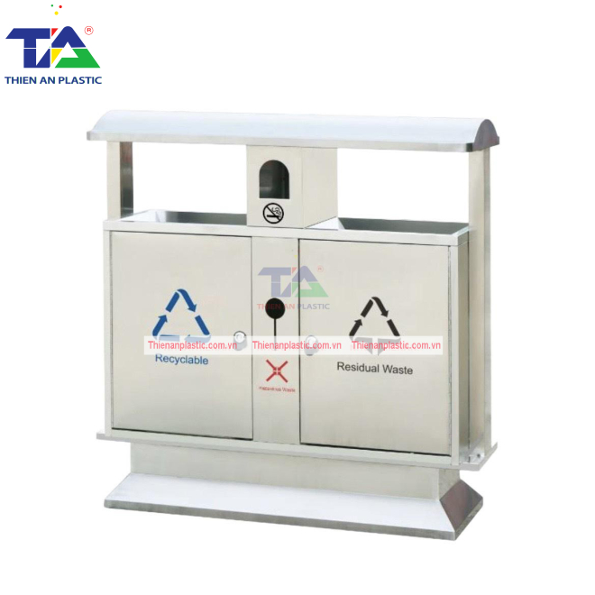 Thùng Rác Inox 2 Ngăn