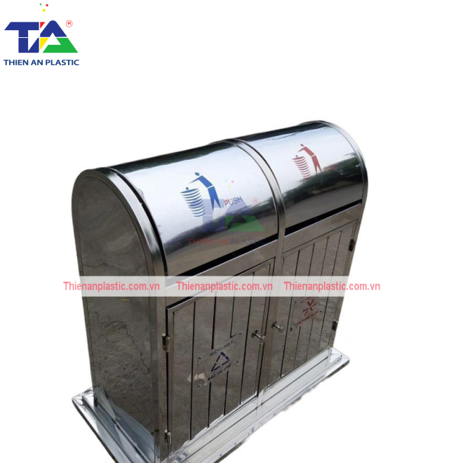 Thùng Rác Inox 2 Ngăn