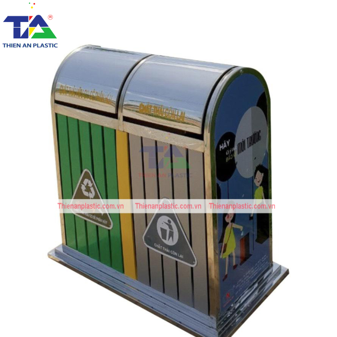 Thùng Rác Inox 2 Ngăn