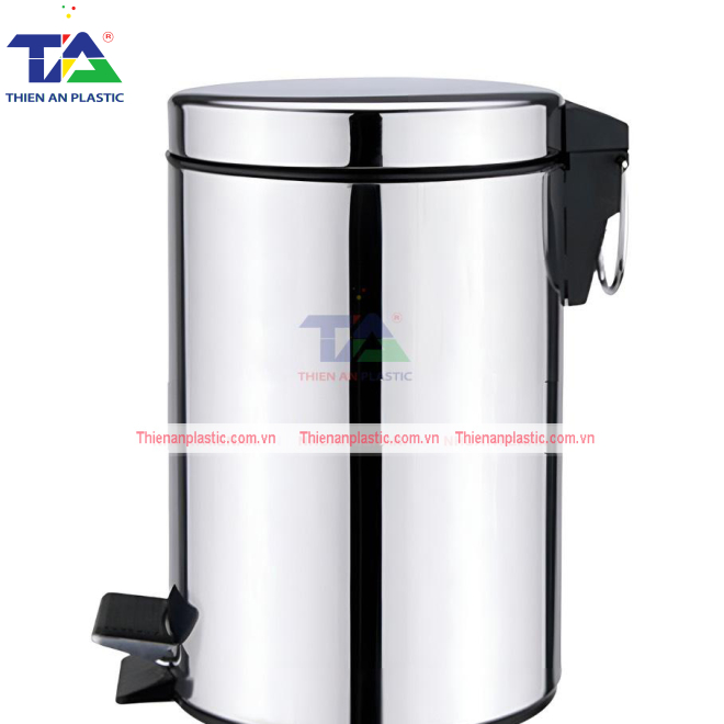 Thùng Rác Inox Đạp Chân Tròn 20 Lít