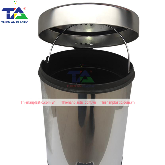 Thùng Rác Inox Đạp Chân Tròn 30 Lít