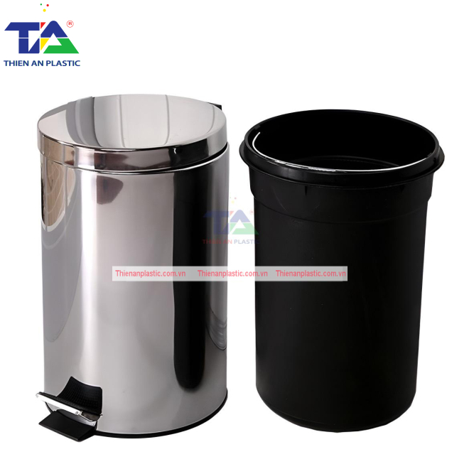 Thùng Rác Inox Đạp Chân Tròn 30 Lít