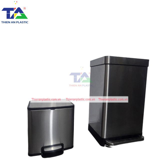 Thùng Rác Inox Đạp Chân Vuông 50 Lít