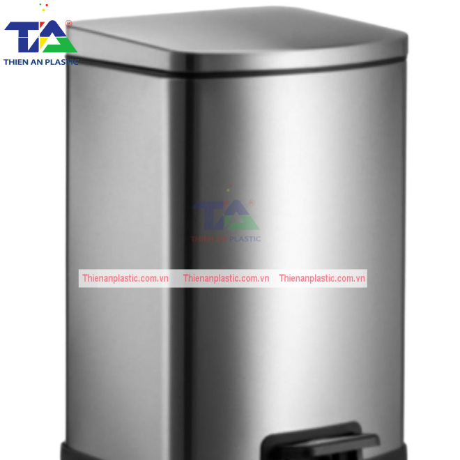 Thùng Rác Inox Đạp Chân Vuông 50 Lít