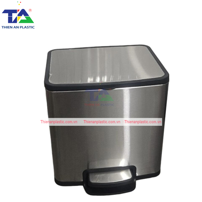 Thùng Rác Inox Đạp Chân Vuông 50 Lít