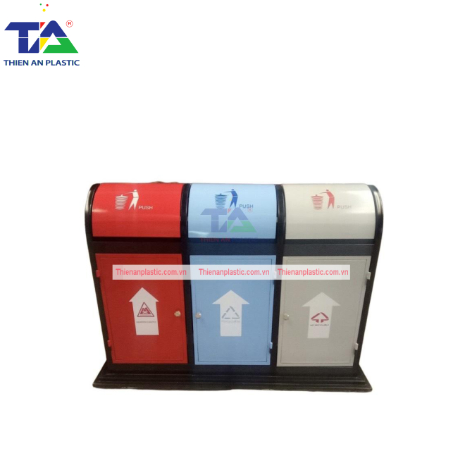 Thùng Rác Ngoài Trời 3 Ngăn
