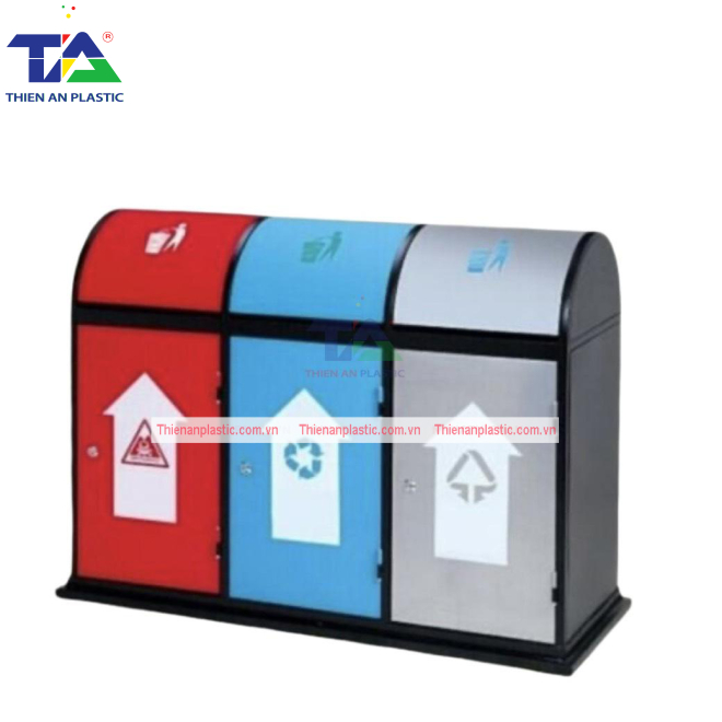 Thùng Rác Ngoài Trời 3 Ngăn