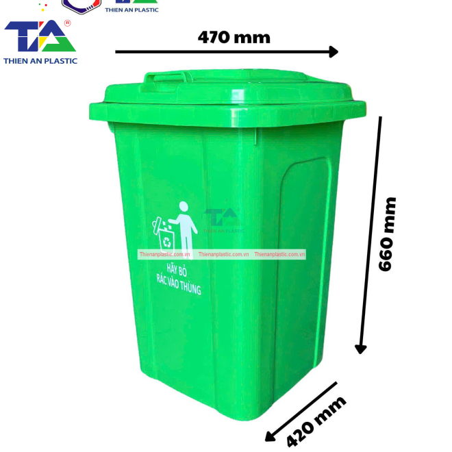 Thùng Rác Nhựa 60 Lít