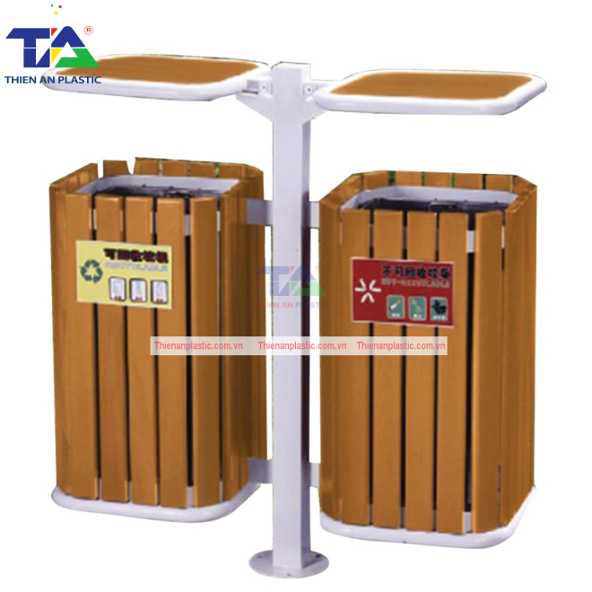 Thùng Rác Treo Đôi Giả Gỗ