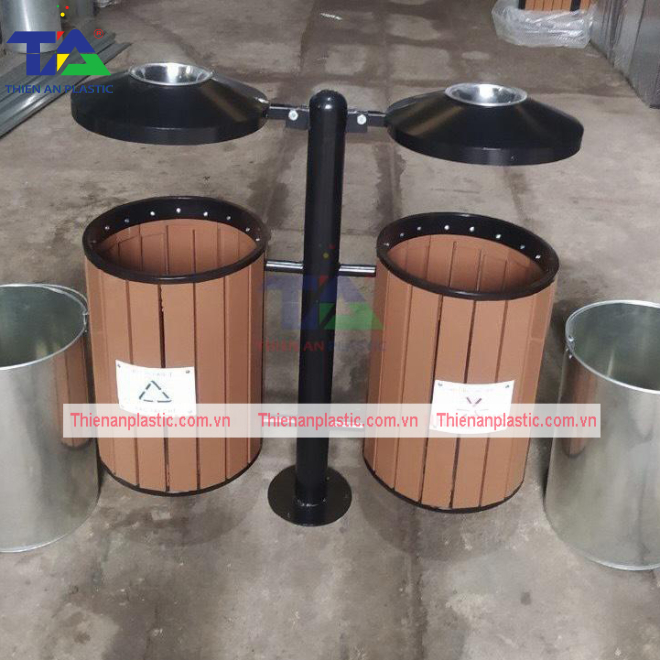 Thùng Rác Treo Đôi Giả Gỗ